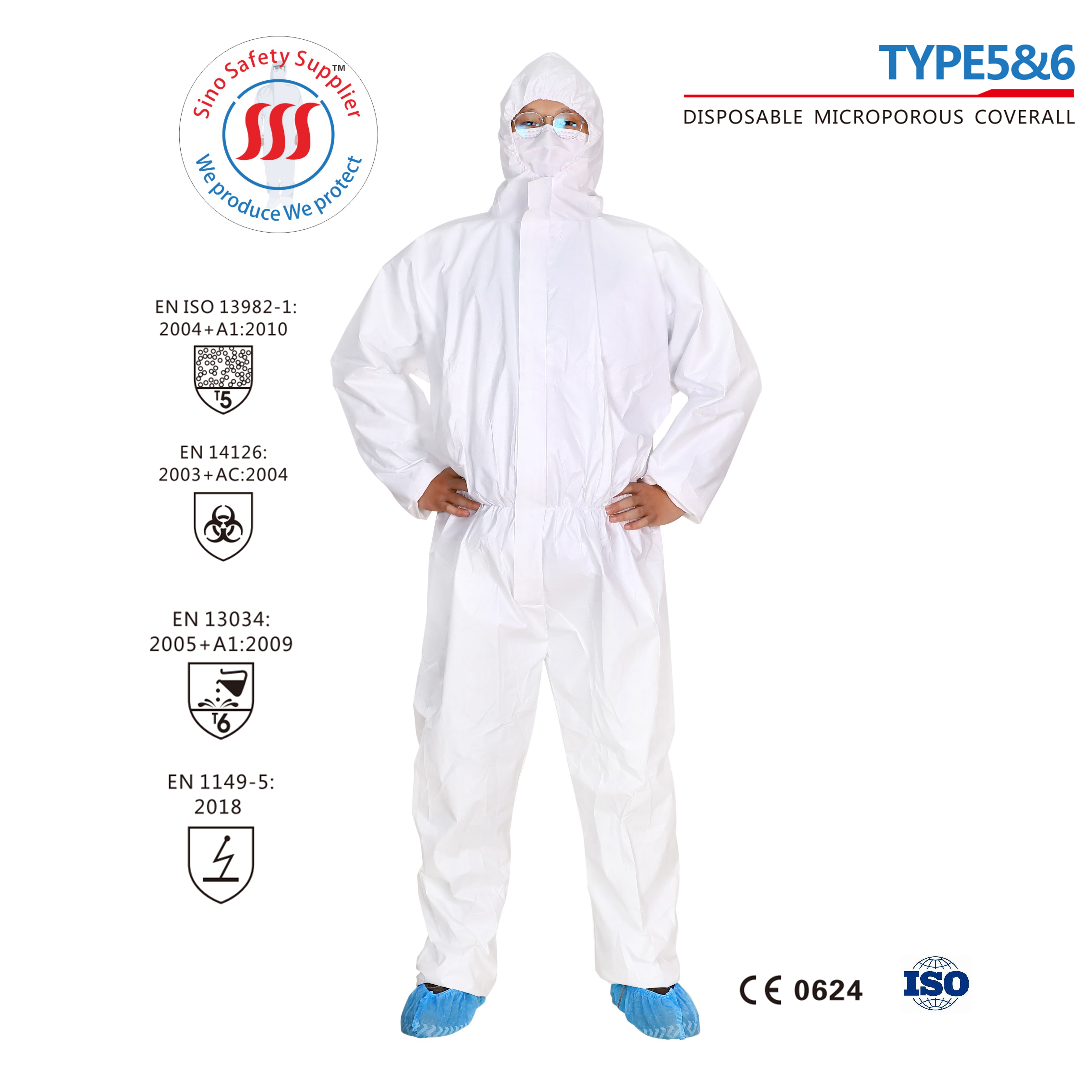 SF Microporous 55gsm Protection Paint Spray Suits Safety Disposable Coveralls