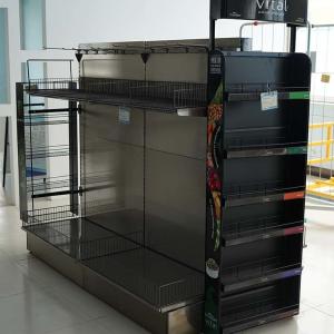 Quality Gondola Supermarket Shelf Display Grocery Shelf Matt Black Double Side wholesale