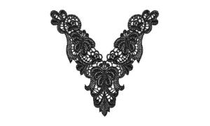 Quality Fashion black color embroidery trimming embroidery lace collar wholesale