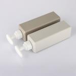 Square PET Cosmetic Lotion Bottle With Press Pump Cap Hot Stamping