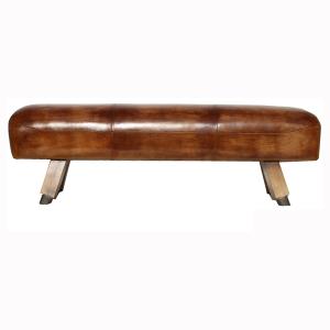 Quality Outdoor Indoor Genuine Leather long Wooden Bench L185cm wholesale