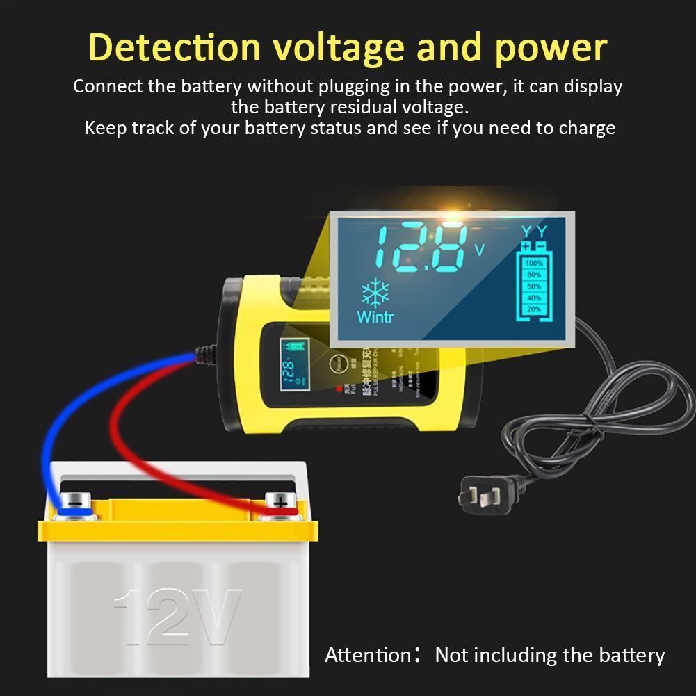 Motorcycle Car Battery Chargers 110V to 220V To 12V 6A Intelligent Automatic Fast Power Charging