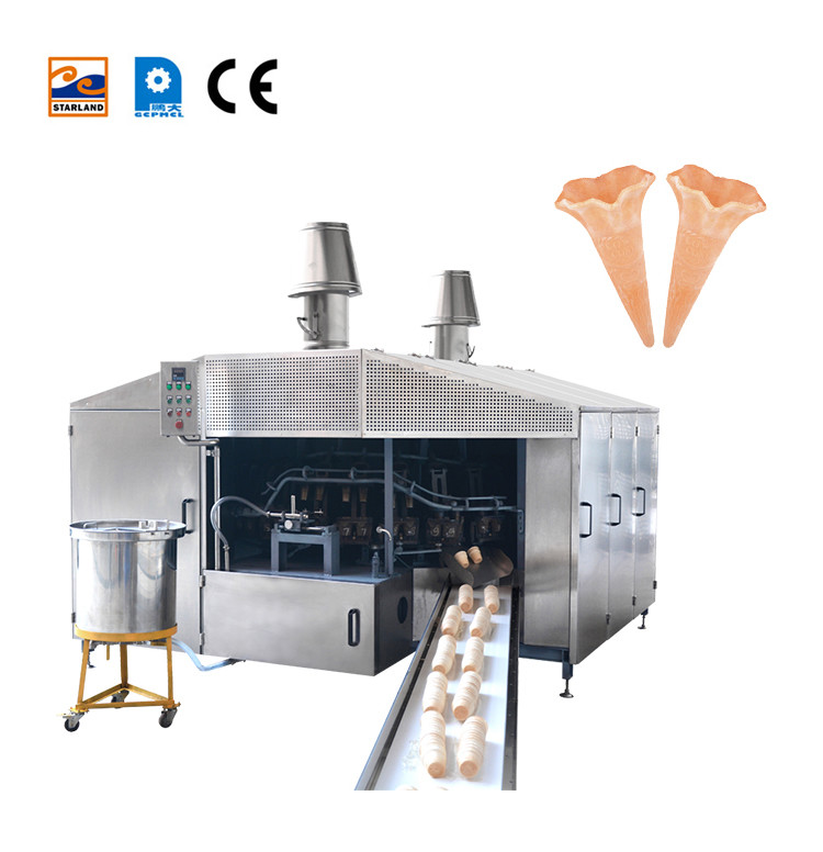 28 Baking Plates Wafer Biscuit Machine Custom Ice Cream Cone Production Line
