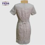 Hollow out collar white short sleeve print fashion girls one piece dress dresses