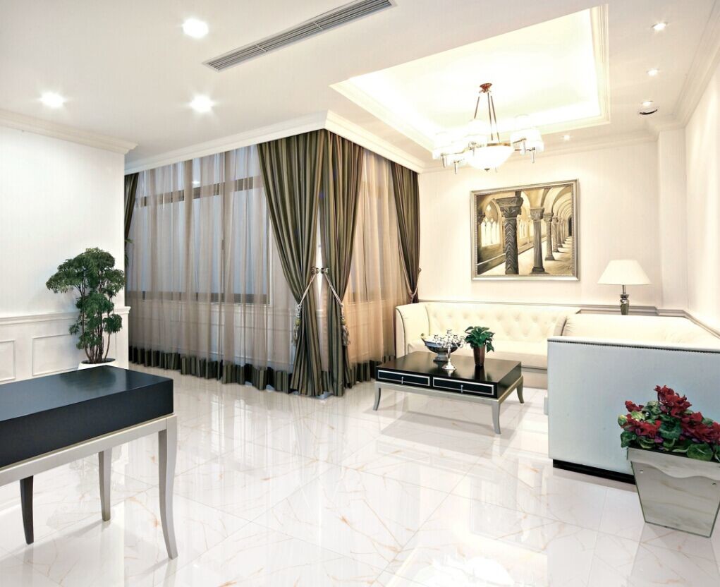 Square White Calacatta Gold Living Room Porcelain Floor Tile