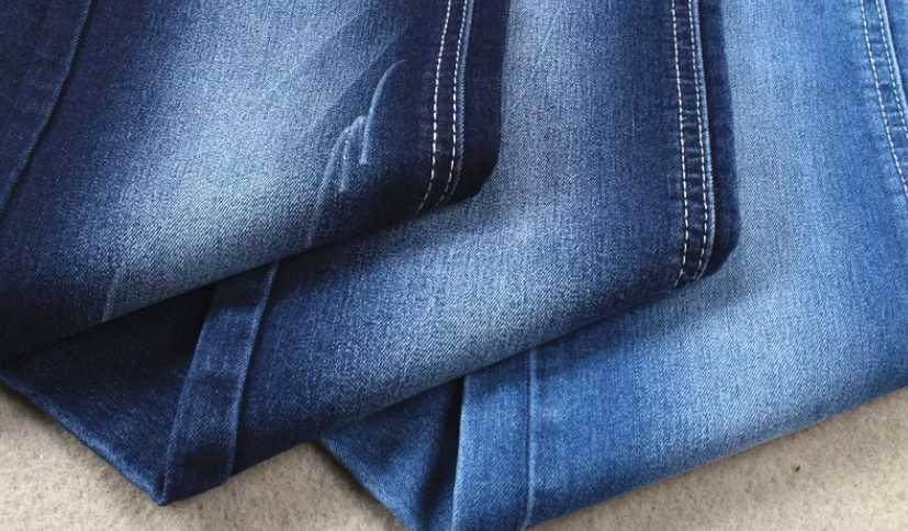9oz Right Hand Denim Twill Weave Fabric 12OA 63 Cotton 36 Polyester 1 Spandex