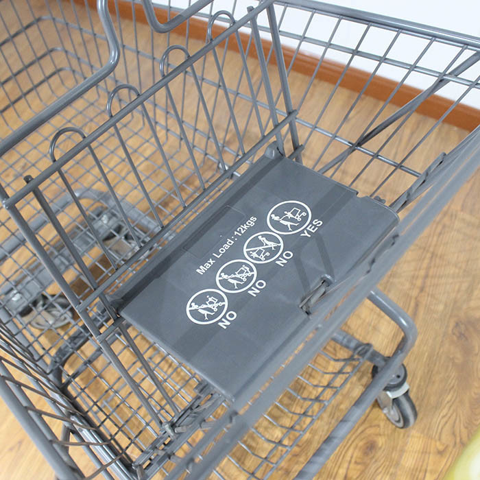80L Galvanized Supermarket Trolleys Travellator Wheel Metal Shopping Trolley