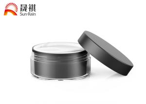 Quality Double Wall 100g Black Cosmetic Plastic Jar With Screw On Lid And Spoon wholesale