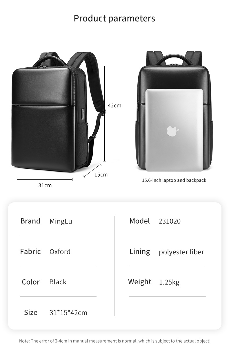 Customizable 20-39Litre Waterproof Business Backpack Zipper Closure Type