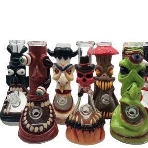 Quality 7&quot; Hookah Glass Water Pipes Bong Bubbler With Percolator Black Monster wholesale