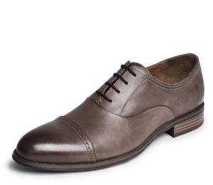 Quality Round Toe Fashion Men Dress Shoes , Lace Up OEM Dark Brown Oxford Shoes wholesale