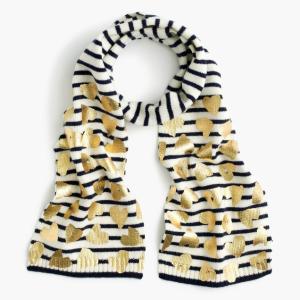 Quality Heart Foil Print Knitted Neck Scarf For Girls Children Size Easy To Pair Winter Clothes wholesale