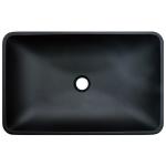 Acid Matt Bathroom Wash Basins Black Round Tempered Glass Vessel Sink