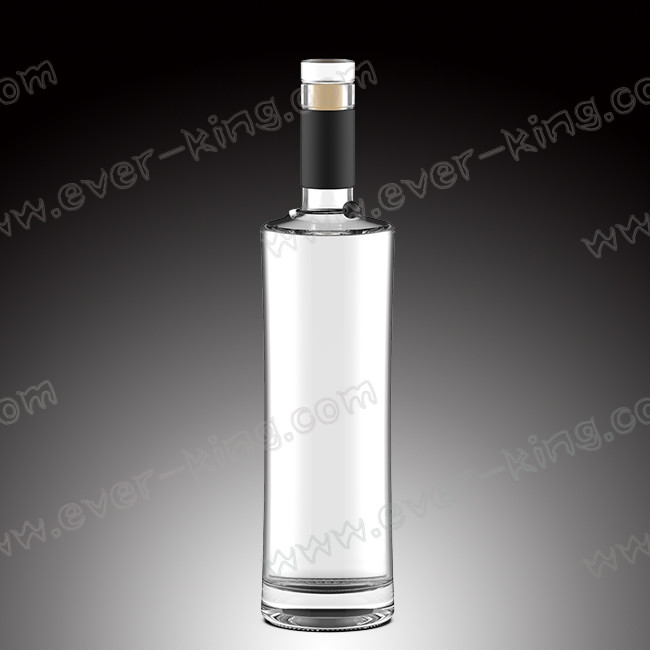 Flame Plating Transparent 500ML Glass Liquor Bottles With Glass Top