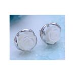 Sterling Silver Mother of Pearl Stud Earrings(XH022915W)