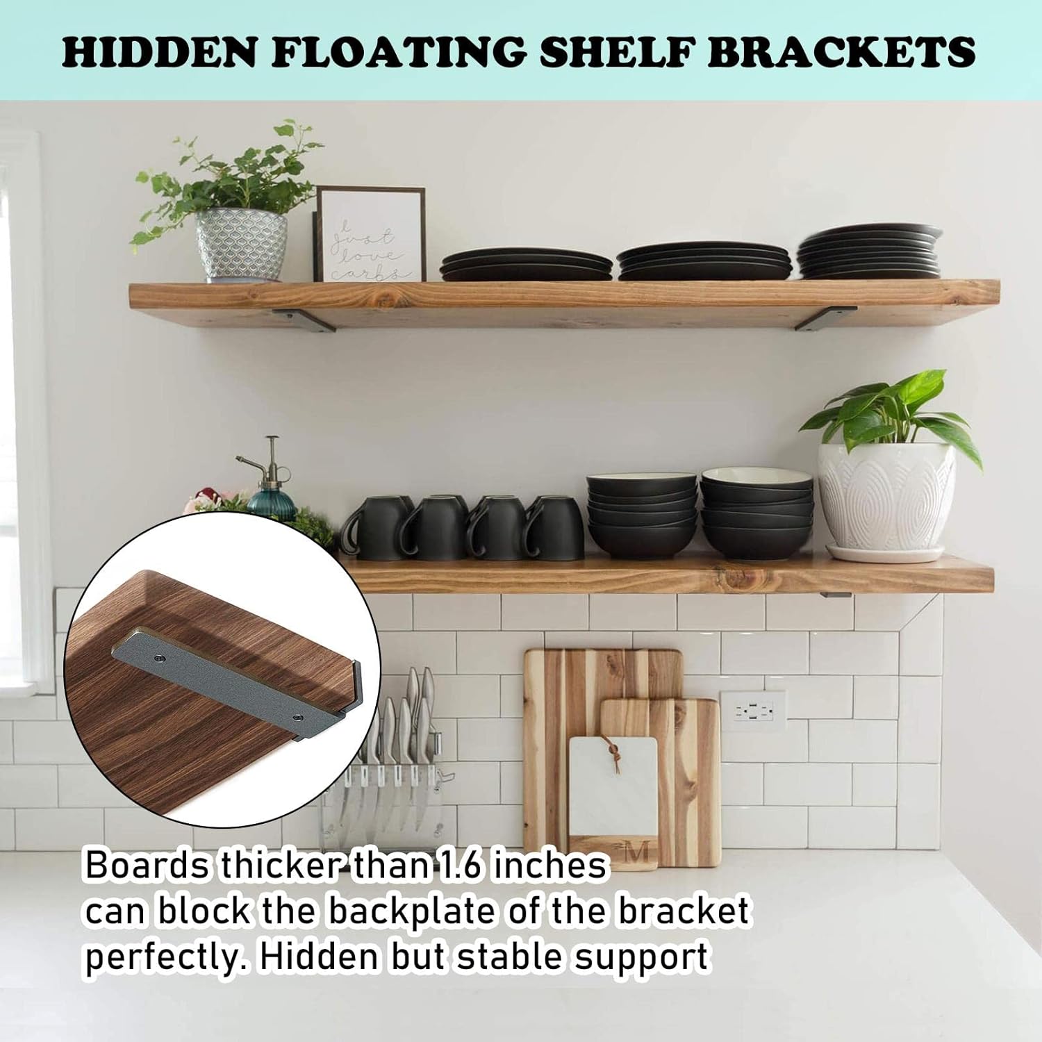 6 inch Heavy Duty Steel Shelf Brackets L-Shaped Wall Shelf Brackets Thickness 0.1-5mm