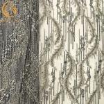 Beaded Embroidery Handmade Lace Fabric Special Pattern For Wedding Dress