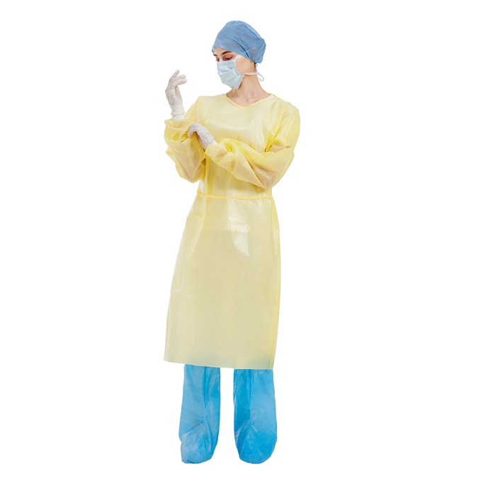 Non Toxic Polypropylene Isolation Gowns Elastic Cuffs