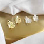 Lanciashow 925 Sterling Silver Studs Earrings Irregular Fine Jewellery