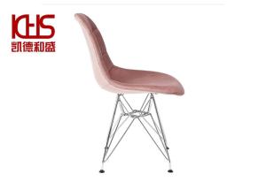 Quality Elegantly Custom Fabric Upholstered Dining Chair With Metal Legs wholesale