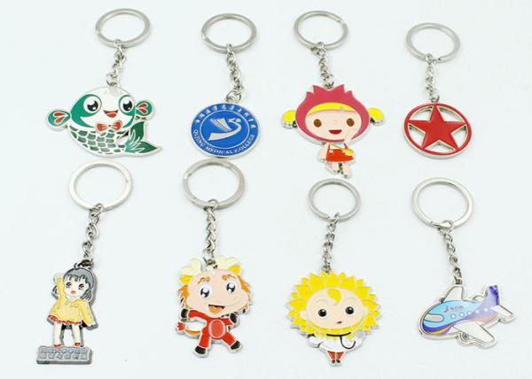 Zinc alloy paint enamel metal fish plane girls key chain cartoon character