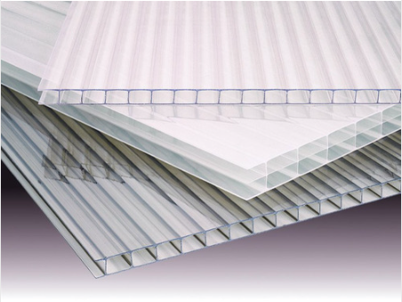 5mm Clear Twin Wall Polycarbonate Hollow Sheet 100% Virgin With UV Coating