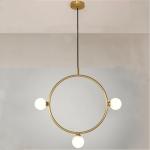 Post-modern Iron Glass Geometry Chandelier Living Room Rhombus Triangle