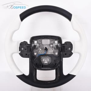 Quality 14 Inch F1 Custom Carbon Fiber Land Rover Steering Wheel White Leather 400mm wholesale