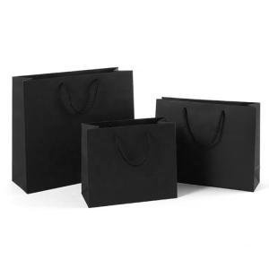 Quality Handmade Custom Print Logo Paper Cardboard Shopping Retail Carry Bag for Luxury Garments wholesale