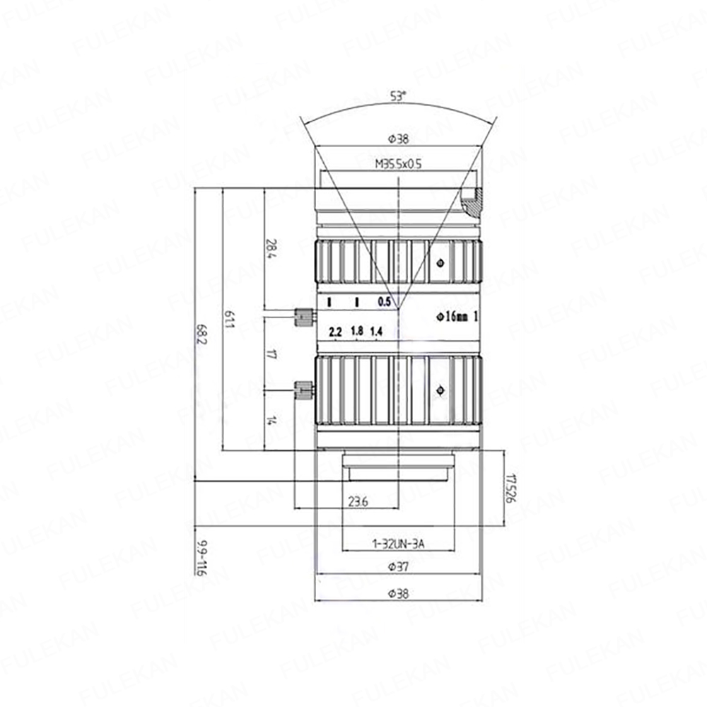 1 inch 8MP ITS Lens 16mm Ultra Starlight F1.4 C Mount For Electronic Police or Traffic Camera