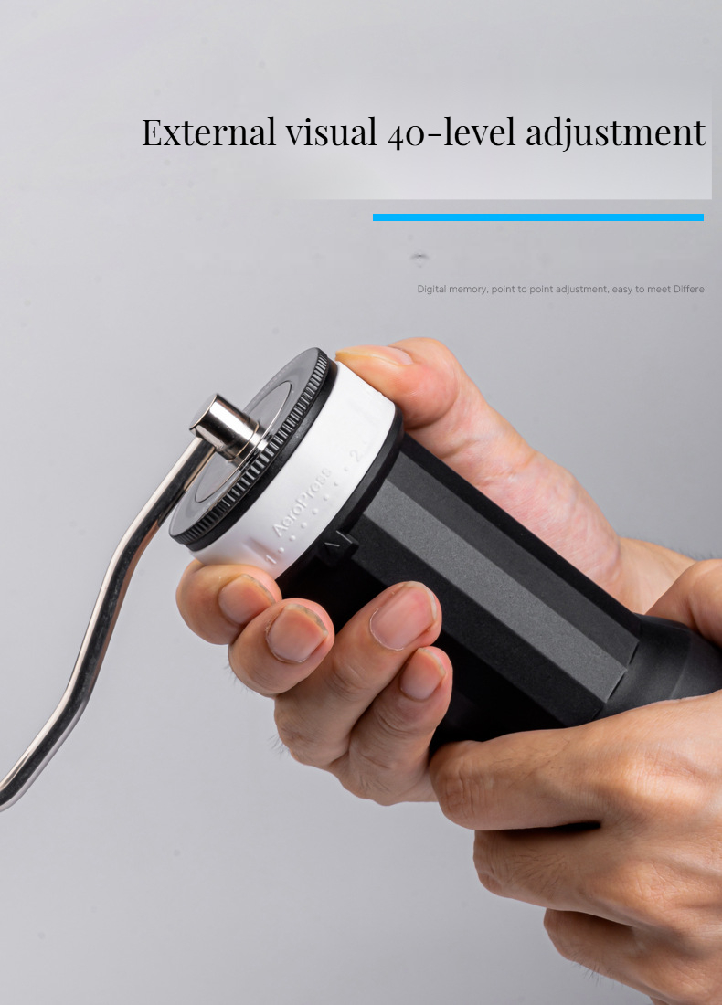 30g Capacity Plastic Body Manual Coffee Grinder with External Adjustable Ceramic Burr