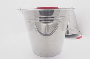 Quality 5L China bucket manufacture stainless steel pail bucket with handle ice bucket metal milk bucket wholesale