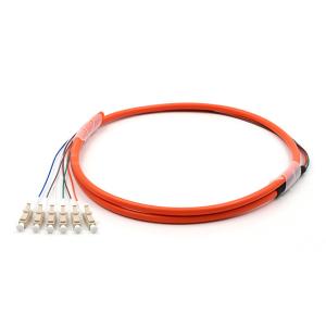 Quality LC UPC 6 Cores PVC Bundle Fan Out Fiber Optic Cable Multimode OM1 Orange Jacket wholesale
