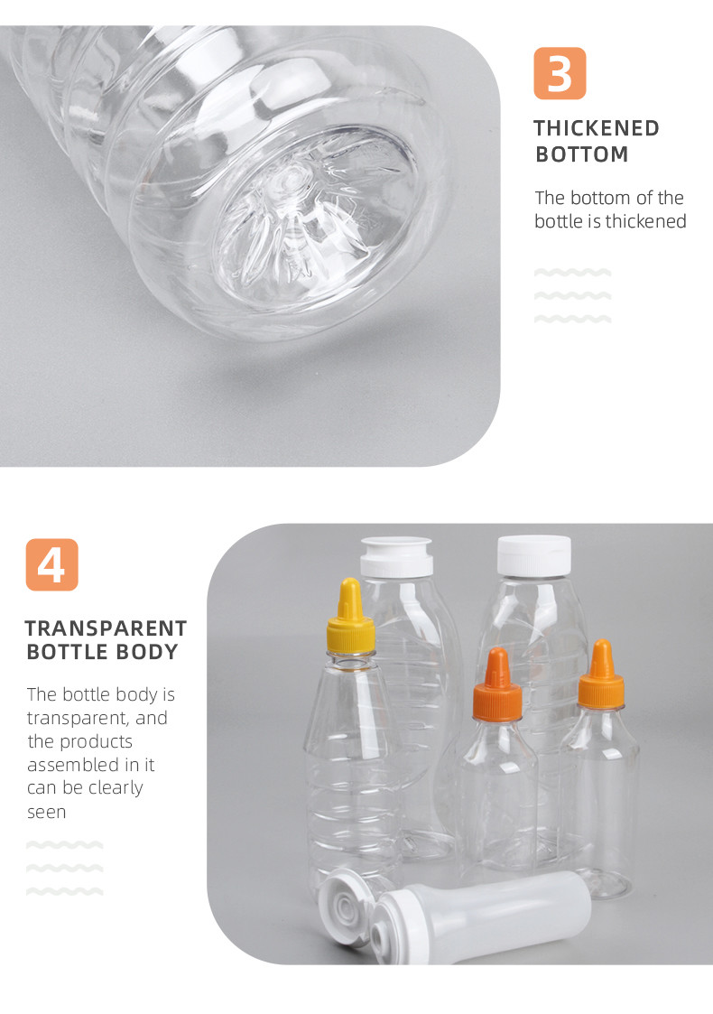 Cylinder Plastic Squeeze Sauce Bottle Dispensing Squeezeable Sauce Container Closure Type