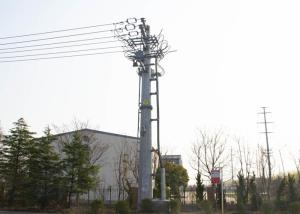 Quality Terminal Tubular Transmission Tower , Flange Connection Electric Power Tower wholesale