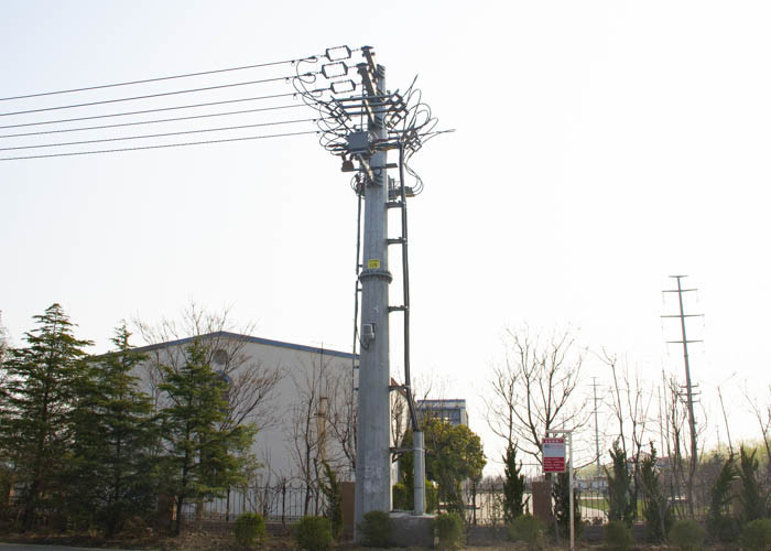 Terminal Tubular Transmission Tower , Flange Connection Electric Power Tower