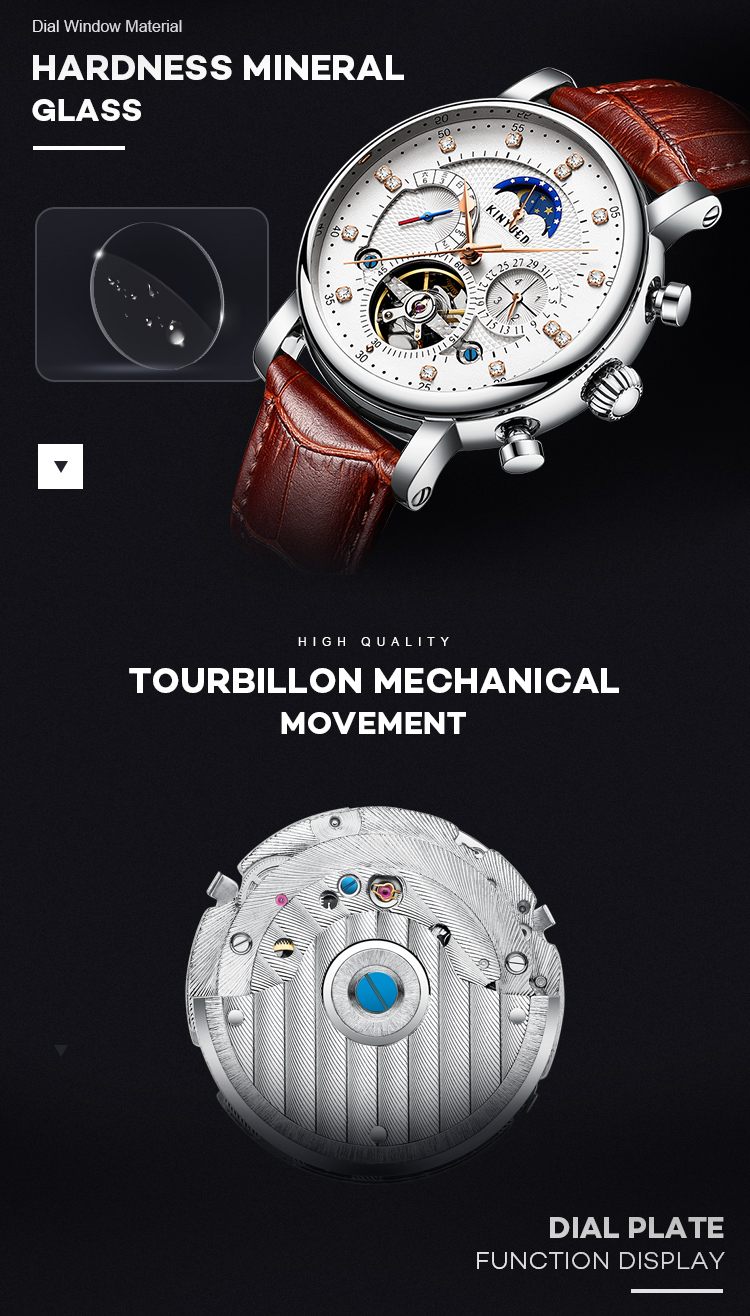 KINYUED Custom Logo Men Watch Automatic Mechanical Wrist Watch Chinese Mechanical Watch Movement