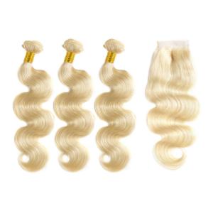 Quality Body Wave Ombre Blonde Bundles , 613 Blonde Ombre Hair Extensions wholesale