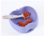 Baby Silicone Dining Plate Apple Shaped Baby Silicone Supplementary Food Bowl