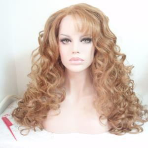 Quality Blonde Synthetic Lace Front Wigs For White Women Curly Hair Texture In Stock wholesale