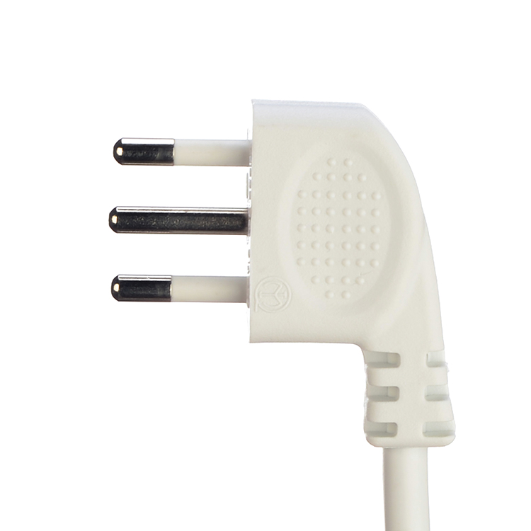 IMQ Standard 3 Pin Angeled 16A Italy White Power Cords H05VV-F 3x0.75MM² with Closed End Crimp Terminal from Trusted