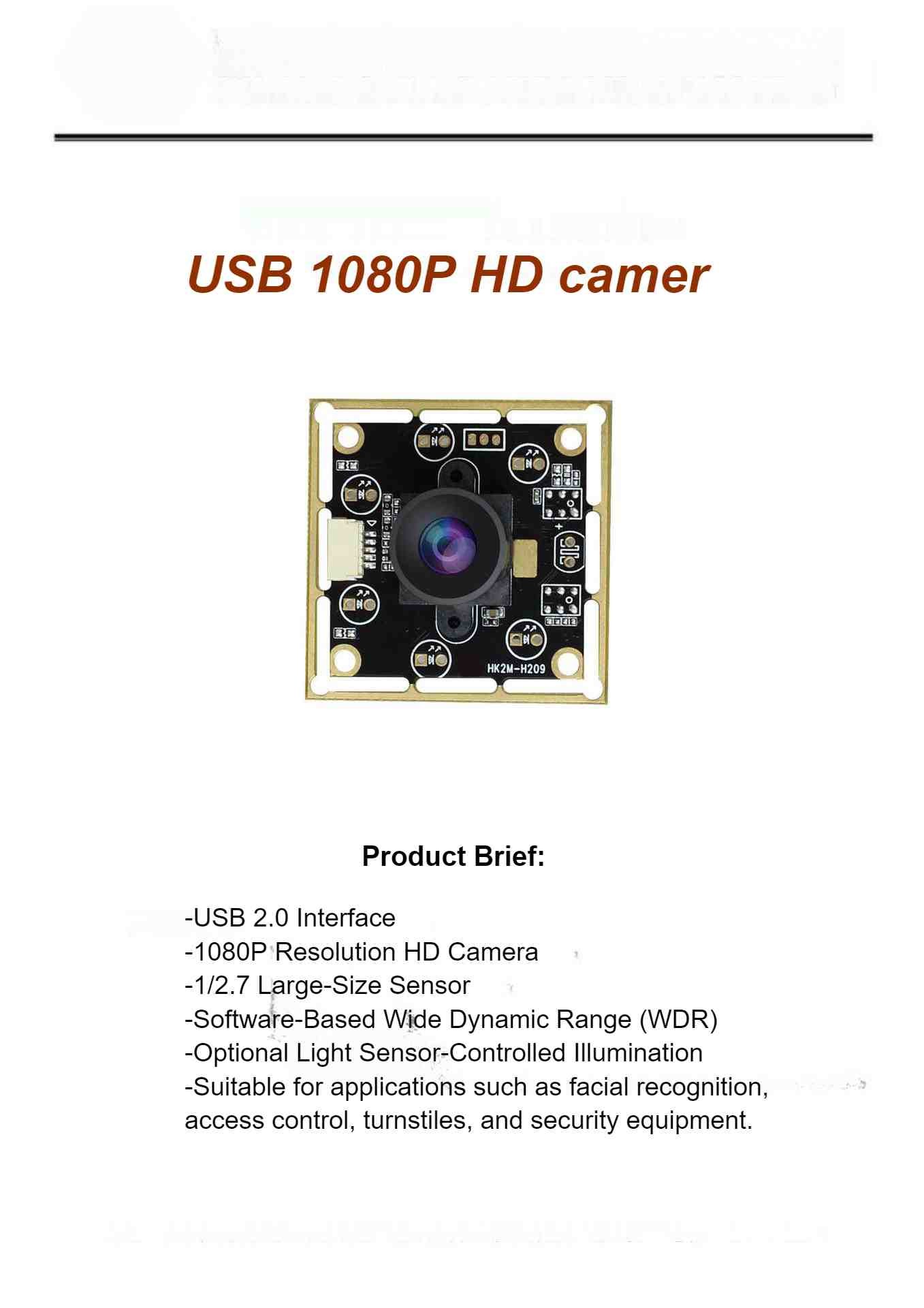 HK2M-H2091 Wide Dynamic Camera Module 1080p Industrial Module Backlight Compensation with Illumination