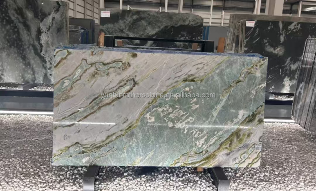 Maldives Blue Luxury Stone Translucent Polished Big Slab for Hotel Dining Table Set