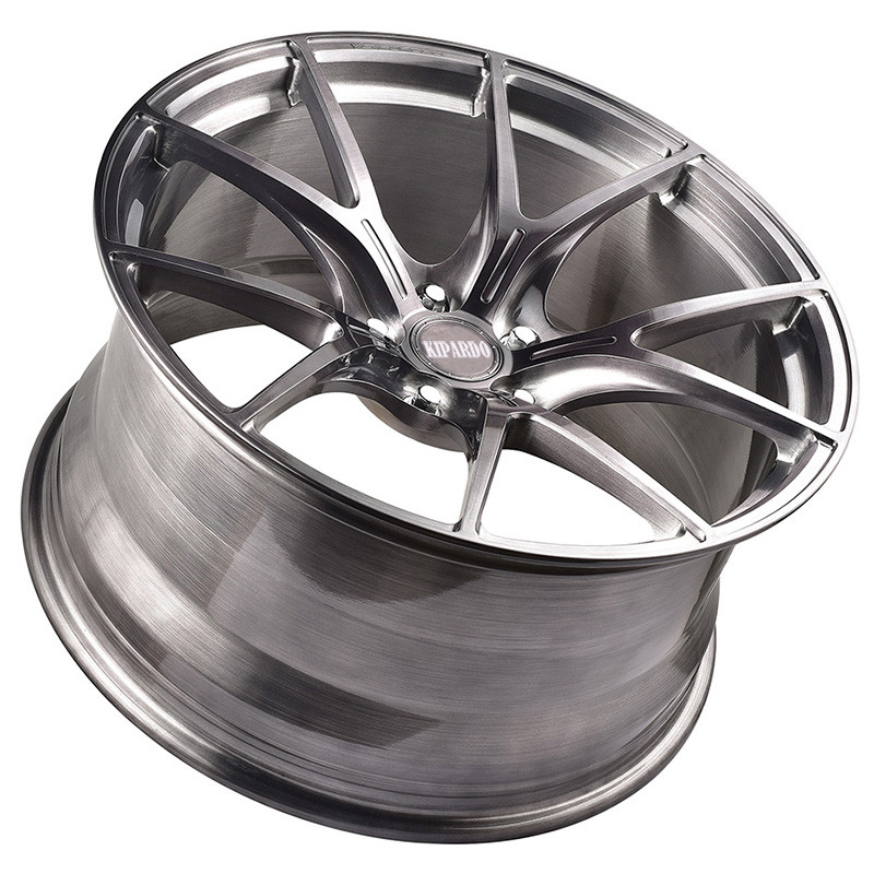 Ten Spokes Brushed 2 Piece Forged Wheels For Luxury Cars