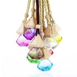 Quality Essential Oil Diffuser Aromatherapy Air Freshener Colorful Glass Empty Car Perfume Bottle wholesale