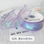 40mm Polyester Organza Ribbon With Satin Edge Shinny Pink Organza Ribbon