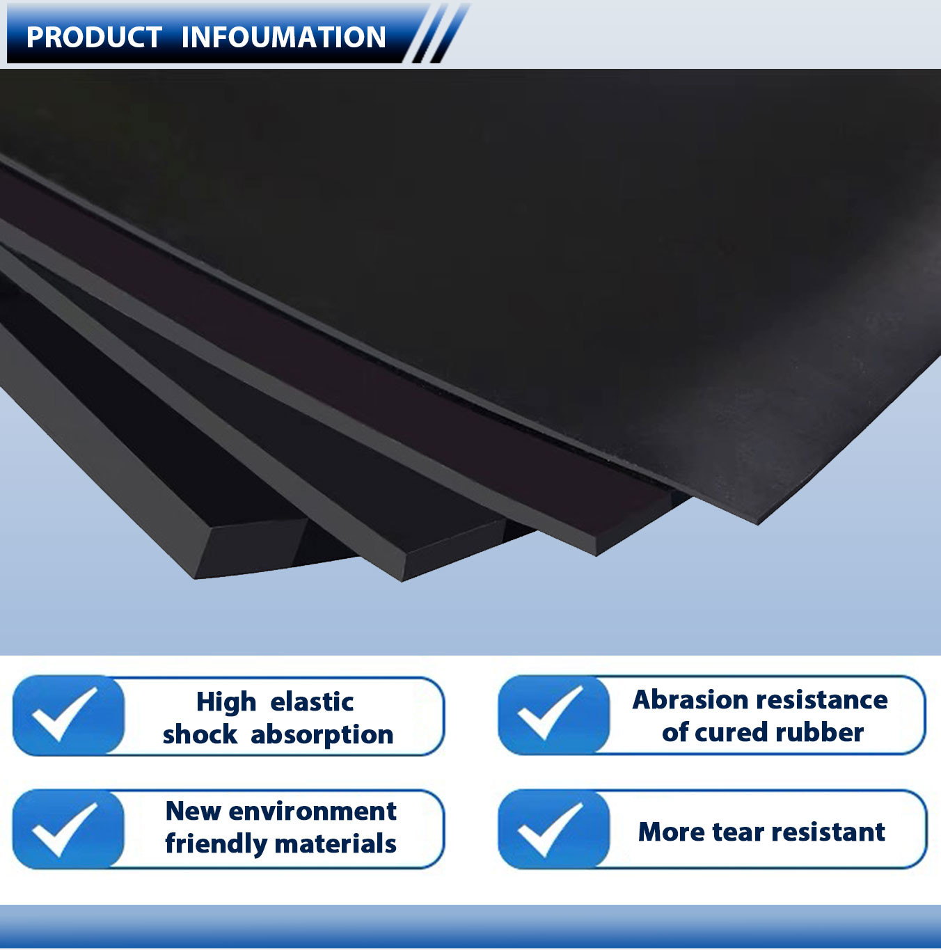 Min. 2.5MPa Tensile Strength Rubber Sheet For Excellent Insulativity And Flexibility