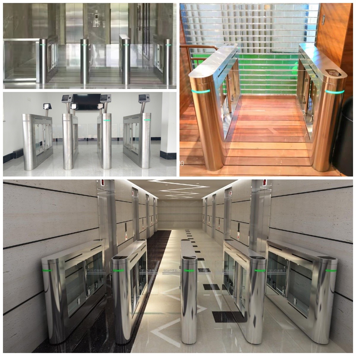 AC220V Employee Entrance Turnstile Glass Swing Turnstile with 304 Stainless Steel