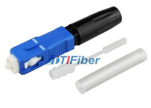 Quality Blue FTTH SC/UPC Quick Splice Fiber Optic Connectors / Optical Fiber Connectors wholesale