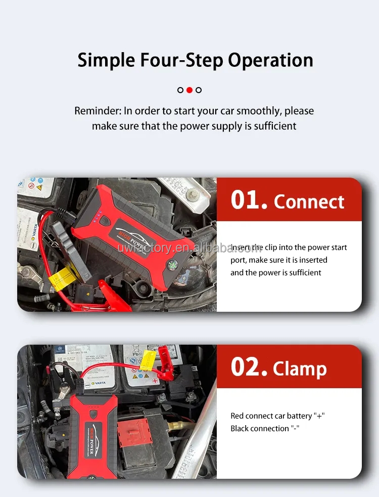 Multi-Function Portable Lithium Battery Power Car Jump Starter with AC400V Rated Output Voltage 12v 20000mAh High Power
